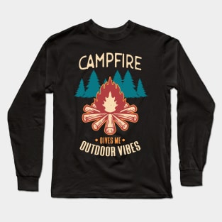 Campfire Outdoor Vibes Camping Hikers Long Sleeve T-Shirt